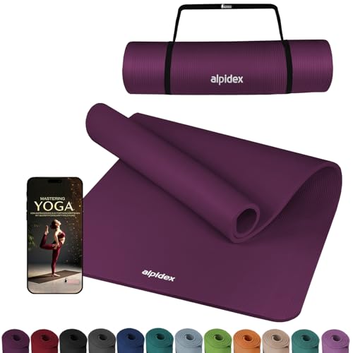 ALPIDEX Yogamatte Extra Dick 1,5cm Gymnastikmatte 3 Verschiedene Größen Rutschfest Phthalatfrei Fitness Matte Turnen Pilates Sport Physio HiiT Yoga Isomatte, Farbe:Berry, Maße:190 x 100 x 1.5 cm von ALPIDEX