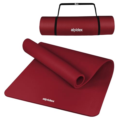 ALPIDEX Yogamatte Extra Dick 1,5cm Gymnastikmatte 3 Verschiedene Größen Rutschfest Phthalatfrei Fitness Matte Turnen Pilates Sport Physio HiiT Yoga Isomatte, Farbe:Bordeaux, Maße:190 x 80 x 1.5 cm von ALPIDEX