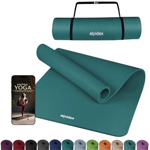 ALPIDEX Yogamatte Extra Dick 1,5cm Gymnastikmatte 3 Verschiedene Größen Rutschfest Phthalatfrei Fitness Matte Turnen Pilates Sport Physio HiiT Yoga Isomatte, Farbe:Petrol, Maße:190 x 60 x 1.5 cm von ALPIDEX