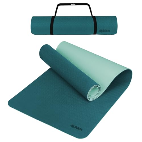 ALPIDEX Yogamatte Rutschfest 190 x 61 x 0.6 cm | 190 x 90 x 0.6 cm Phthalatfreie Fitness TPE Matte Gymnastik Turnen Pilates Sport Yoga Trainingsmatte Isomatte, Petrol/Mint, 190 x 90 x 0.6 cm von ALPIDEX