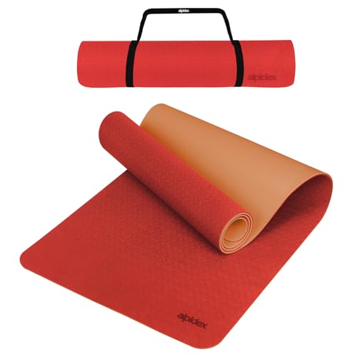 ALPIDEX Yogamatte Rutschfest 190 x 61 x 0.6 cm | 190 x 90 x 0.6 cm Phthalatfreie Fitness TPE Matte Gymnastik Turnen Pilates Sport Yoga Trainingsmatte Isomatte, Salmon/Apricot, 190 x 90 x 0.6 cm von ALPIDEX