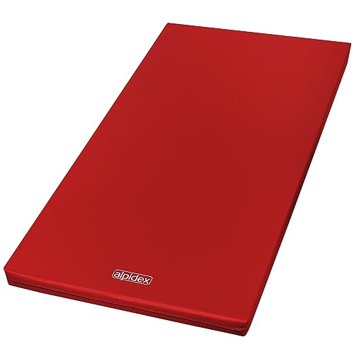 Alpidex Matte Turnmatte Sportmatte Gymnastikmatte 200 x 100 x 8 cm mit Antirutschboden RG 20 (sehr weich), Farbe:rot von ALPIDEX