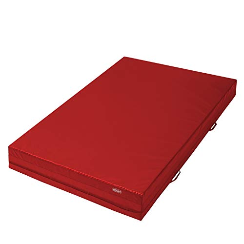 Alpidex Weichbodenmatte Matte Turnmatte Fallschutz 200 x 100 x 25 cm mit Anti-Rutschboden und Tragegriffen, Farbe:rot von ALPIDEX