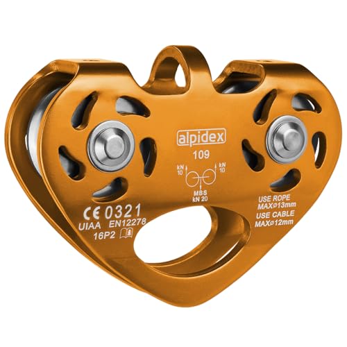 ALPIDEX Seilrolle Tandem Pulley Umlenkrolle Doppelseilrolle - geeignet für Stahlseile 8-12 mm Ø und Textilseile bis 13 mm Ø, Farbe:orange ALPIDEX Seilrolle Tandem Pulley Umlenkrolle Doppelseilrolle - geeignet für Stahlseile 8-12 mm Ø und Textilseile bis 13 mm Ø, Farbe:orange von ALPIDEX