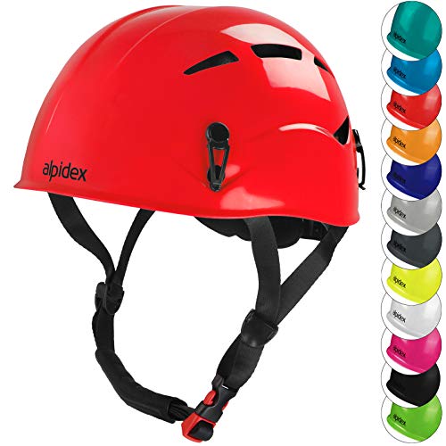 ALPIDEX Universal Kletterhelm für Jugendliche und Erwachsene EN12492 Klettersteighelm in unterschiedlichen Farben, Farbe:Ruby red von ALPIDEX