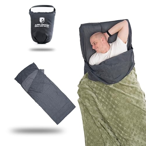 Seidenschlafsack I Hüttenschlafsack aus Naturseide und Baumwolle I Baumwoll Schlafsack Inlett, Inlay I Reiseschlafsack dünn, leicht und kompakt, Grau von ALPIN LOACKER