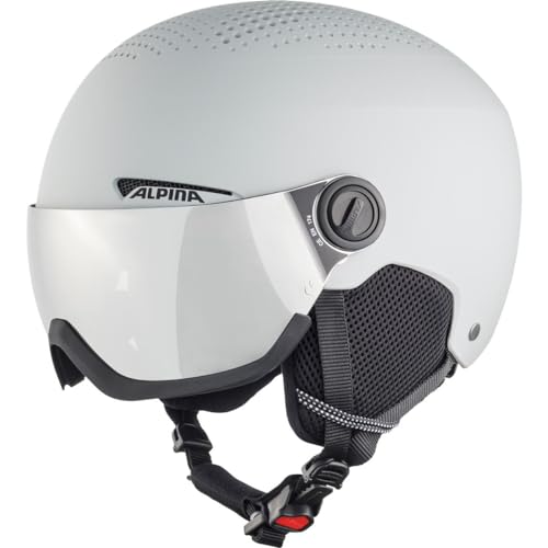 ALPINA ARBER VISOR Q-LITE - Hochwertiger & Leichter Skihelm Mit Kontrastverstärkendem Visier Für Erwachsene, grey matt, 54-58 cm von ALPINA