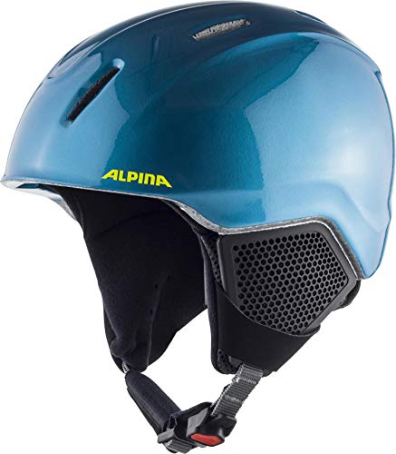 ALPINA CARAT LX - Sicherer, Bruchfester & Individuell Anpassbarer Skihelm Für Kinder, blue-neon-yellow, 48-52 cm von ALPINA