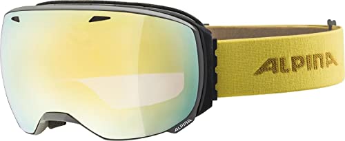 ALPINA BIG HORN Q-LITE - Verspiegelte, Kontrastverstärkende Skibrille Mit 100% UV-Schutz Für Erwachsene, grey-curry, One Size von ALPINA