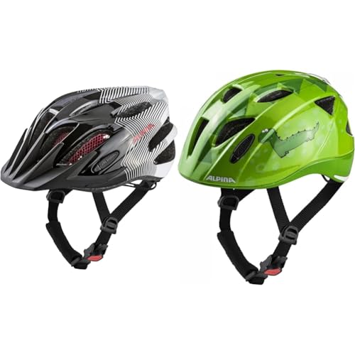 ALPINA FB JR. 2.0 - Stoßabsorbierender, Leichter & Stabiler Fahrradhelm & XIMO Flash - Beleuchteter, Reflektierender, Leichter & Anpassbarer LED Fahrradhelm Für Kinder, Green Dino Gloss, 47-51 cm ALPINA FB JR. 2.0 - Stoßabsorbierender, Leichter & Stabiler Fahrradhelm & XIMO Flash - Beleuchteter, Reflektierender, Leichter & Anpassbarer LED Fahrradhelm Für Kinder, Green Dino Gloss, 47-51 cm von ALPINA