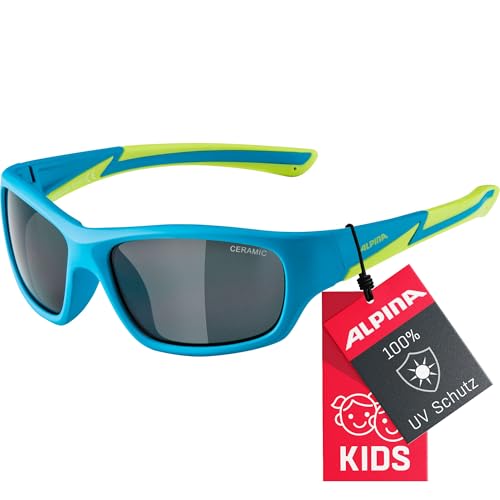 ALPINA FLEXXY KIDS - Verspiegelte und Bruchsichere Sonnenbrille Mit 100% UV-Schutz Für Kinder, blue-matt-lime, One Size ALPINA FLEXXY KIDS - Verspiegelte und Bruchsichere Sonnenbrille Mit 100% UV-Schutz Für Kinder, blue-matt-lime, One Size von ALPINA