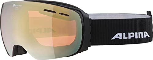 ALPINA GRANBY Q - Verspiegelte, Kontrastverstärkende & Polarisierte Skibrille Mit 100% UV-Schutz Für Erwachsene, black matt, One Size von ALPINA