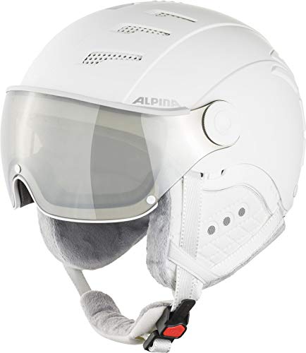 ALPINA JUMP 2.0 V - Sicherer, Stoßabsorbierender & Individuell Anpassbarer Skihelm Für Erwachsene, white-grey matt, 59-61 cm von ALPINA