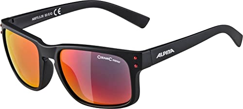 ALPINA KOSMIC - Verspiegelte und Bruchsichere Sonnenbrille Mit 100% UV-Schutz Für Erwachsene, black matt, One Size von ALPINA