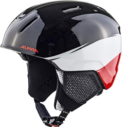 ALPINA Kinder Carat LX Skihelm, Black/White/Red, 48-52 cm von ALPINA