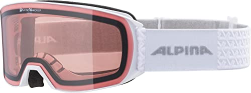 ALPINA NAKISKA QV - Verspiegelte, Selbsttönende & Kontrastverstärkende OTG Skibrille Mit 100% UV-Schutz Für Erwachsene, white, One Size von ALPINA