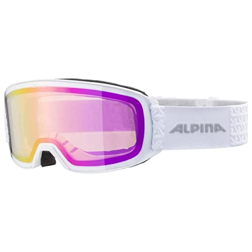 ALPINA NAKISKA Q-LITE - Verspiegelte, Kontrastverstärkende OTG Skibrille Mit 100% UV-Schutz Für Erwachsene, white, One Size von ALPINA