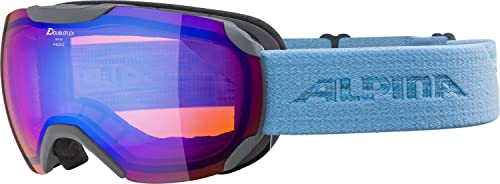 ALPINA PHEOS S Q-LITE - Verspiegelte, Kontrastverstärkende Skibrille Mit 100% UV-Schutz Für Erwachsene, grey-syblue, One Size von ALPINA