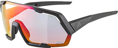 ALPINA ROCKET QV - Kontrastverstärkende, Selbsttönende & Beschlagfreie Sport- & Fahrradbrille Mit 100% UV-Schutz Für Erwachsene, black matt, One Size von ALPINA
