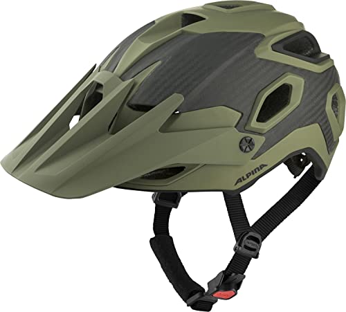 ALPINA ROOTAGE - Extrem Robuster, Carbonfaser-Verstärkter Enduro & Trail Fahrradhelm Mit Kühlenden Polstern Für Erwachsene, olive matt, 57-62 cm von ALPINA