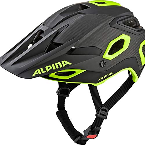ALPINA ROOTAGE - Extrem Robuster, Carbonfaser-Verstärkter Enduro & Trail Fahrradhelm Mit Kühlenden Polstern Für Erwachsene, black-neon-yellow, 52-57 cm von ALPINA