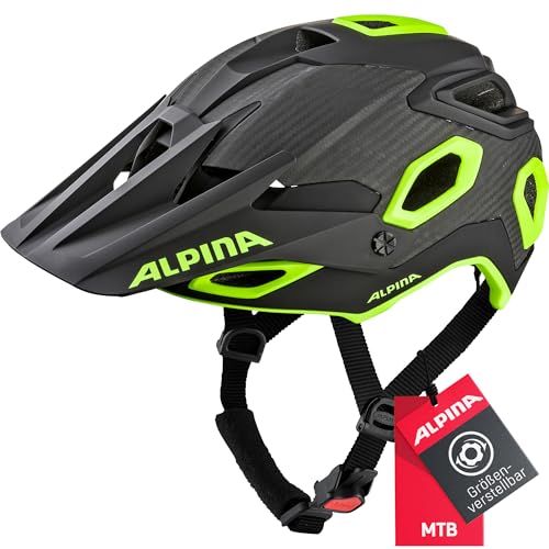 Alpina ROOTAGE - Extrem Robuster, Carbonfaser-Verstärkter Enduro & Trail Fahrradhelm Mit Kühlenden Polstern Für Erwachsene, Black-neon-Yellow, 57-62 cm Alpina ROOTAGE - Extrem Robuster, Carbonfaser-Verstärkter Enduro & Trail Fahrradhelm Mit Kühlenden Polstern Für Erwachsene, Black-neon-Yellow, 57-62 cm von ALPINA