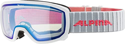 ALPINA SCARABEO JR. V - Selbsttönende, Beschlagfreie & Bruchsichere OTG Skibrille Mit 100% UV-Schutz Für Kinder, white, One Size von ALPINA