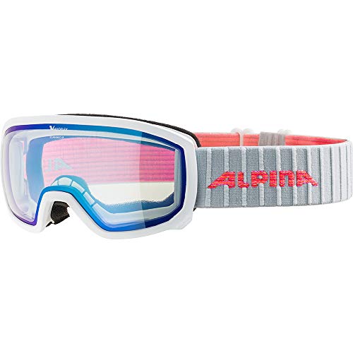 ALPINA SCARABEO JR. V - Selbsttönende, Beschlagfreie & Bruchsichere OTG Skibrille Mit 100% UV-Schutz Für Kinder, white, One Size von ALPINA