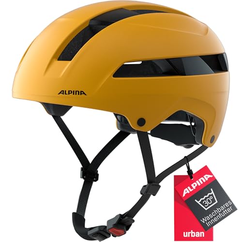 ALPINA SOHO - Extrem Robuster, Leichter & Individuell Anpassbarer Urban Fahrradhelm Für Erwachsene, burned-yellow matt, 55-59 cm von ALPINA