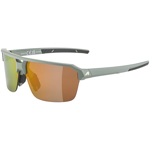ALPINA SWIFT HR, Sportbrille für Erwachsene, willow-green matt, One Size, 100% UV-A-, UV-B- und UV-C-Schutz ALPINA SWIFT HR, Sportbrille für Erwachsene, willow-green matt, One Size, 100% UV-A-, UV-B- und UV-C-Schutz von ALPINA