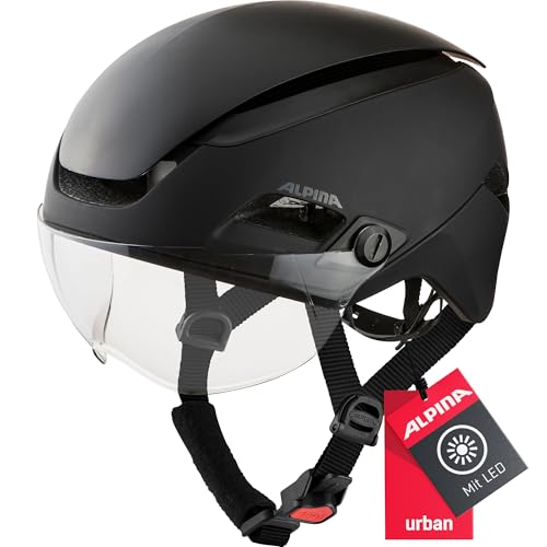 Alpina Altona - Extrem Leichter, Beleuchteter & Belüfteter Fahrradhelm Mit Hochwertigem Visier Für Erwachsene, Black-Stealth matt, 57-62 cm Alpina Altona - Extrem Leichter, Beleuchteter & Belüfteter Fahrradhelm Mit Hochwertigem Visier Für Erwachsene, Black-Stealth matt, 57-62 cm von ALPINA