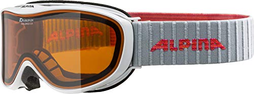 ALPINA CHALLENGE S 2.0 - Kontrastverstärkende, Beschlagfreie & Bruchsichere OTG Skibrille Mit 100% UV-Schutz Für Erwachsene, white-flamingo, One Size von ALPINA