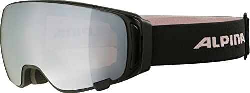ALPINA DOUBLE JACK MAG Q-LITE - Verspiegelte, Kontrastverstärkende Wechselscheiben OTG Skibrille Mit 100% UV Schutz Für Erwachsene, black-rose, One Size von ALPINA