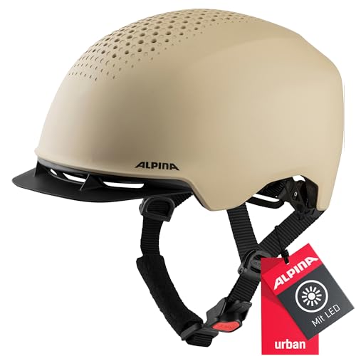 Alpina Idol - Nachhaltiger, Beleuchteter & Leichter Fahrradhelm Mit LED-Licht & Sonnenschild Für Erwachsene, Mojave-Sand matt, 52-56 cm Alpina Idol - Nachhaltiger, Beleuchteter & Leichter Fahrradhelm Mit LED-Licht & Sonnenschild Für Erwachsene, Mojave-Sand matt, 52-56 cm von ALPINA