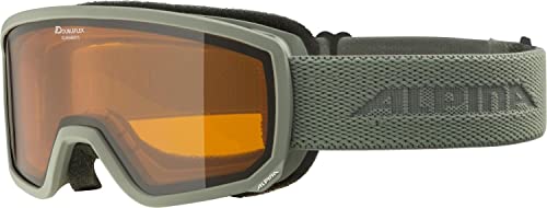 ALPINA SCARABEO S - Beschlagfreie, Extrem Robuste & Bruchsichere OTG Skibrille Mit 100% UV-Schutz Für Erwachsene, moongrey, One Size von ALPINA