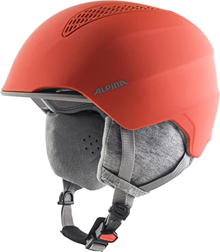 ALPINA GRAND JR - Sicherer, Leichter, Stoßabsorbierender & Individuell Anpassbarer Skihelm Für Kinder, pumpkin-orange matt, 54-57 cm von ALPINA