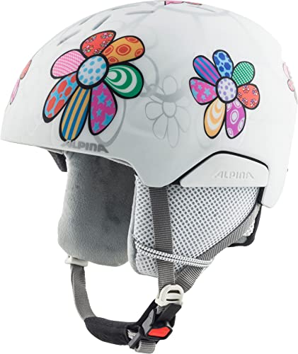 ALPINA PIZI - Sicherer, Leichter & Stoßabsorbierender Skihelm Mit Abnehmbaren Ohrenpolstern Für Kinder, patchwork-flower matt, 46-51 cm von ALPINA