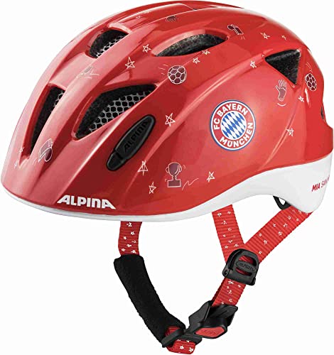 ALPINA XIMO FCB - Leichter, Sicherer & Bruchfester FC Bayern Fahrradhelm Mit Optionalen LED-Licht Für Kinder, FCB gloss, 47-51 cm von ALPINA