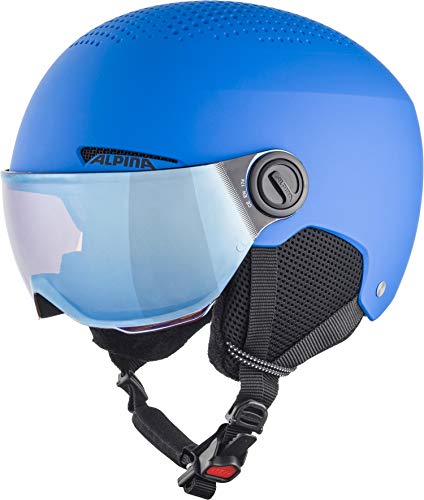 ALPINA ZUPO VISOR Q-LITE - Hochwertiger & Leichter Skihelm Mit Kontrastverstärkendem Visier Für Kinder, blue matt, 48-52 cm von ALPINA