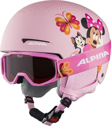 ALPINA ZUPO DISNEY SET - Hochwertiges, Sicheres & Exklusives Disney Set aus Skibrille & Skihelm Für Kinder, Minnie Mouse, 48-52 cm von ALPINA