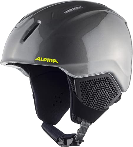 ALPINA CARAT LX - Sicherer, Bruchfester & Individuell Anpassbarer Skihelm Für Kinder, charcoal-neon, 48-52 cm von ALPINA