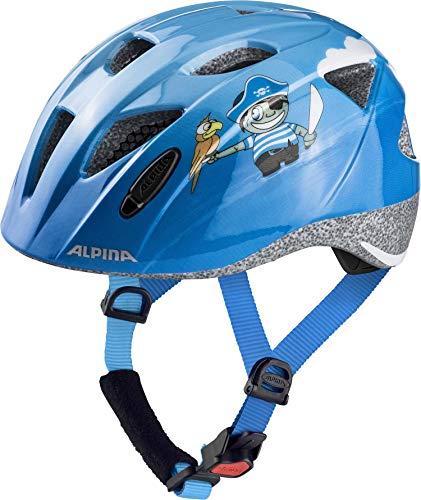 ALPINA XIMO - Leichter, Sicherer & Bruchfester Fahrradhelm Mit Optionalen LED-Licht Für Kinder, pirate gloss, 49-54 cm von ALPINA