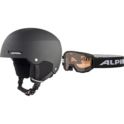 Alpina Kinder Skihelm Set - Alpina Zupo, Sicherer & Schlagfester Skihelm Für Kinder, Black matt + ALPINA Piney - Beschlagfreie, Extrem Robuste & Bruchsichere Skibrille Mit 100% UV-Schutz für Kinder Alpina Kinder Skihelm Set - Alpina Zupo, Sicherer & Schlagfester Skihelm Für Kinder, Black matt + ALPINA Piney - Beschlagfreie, Extrem Robuste & Bruchsichere Skibrille Mit 100% UV-Schutz für Kinder von ALPINA