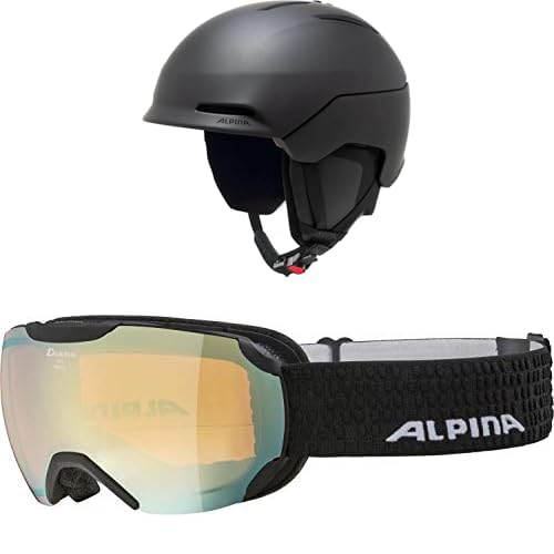 Alpina Ski Set – Erwachsene NAX Skihelm, Black matt, 51-55 + ALPINA PHEOS S Q-LITE - Verspiegelte, Kontrastverstärkende Skibrille Mit 100% UV-Schutz Für Erwachsene, Black matt, One Size Alpina Ski Set – Erwachsene NAX Skihelm, Black matt, 51-55 + ALPINA PHEOS S Q-LITE - Verspiegelte, Kontrastverstärkende Skibrille Mit 100% UV-Schutz Für Erwachsene, Black matt, One Size von ALPINA