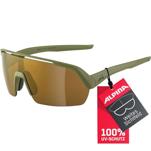 Alpina Unisex - Erwachsene, TURBO HR Sportbrille, olive matt/yellow, One Size von ALPINA