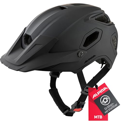 Alpina COMOX - Widerstandsfähiger, Stoßabsorbierender & Anpassbarer Enduro Fahrradhelm Mit kurzem Schild Für Erwachsene, Black matt, 57-62 cm Alpina COMOX - Widerstandsfähiger, Stoßabsorbierender & Anpassbarer Enduro Fahrradhelm Mit kurzem Schild Für Erwachsene, Black matt, 57-62 cm von ALPINA