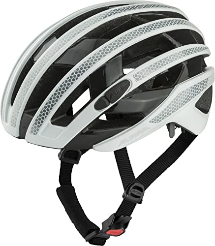 ALPINA RAVEL REFLECTIVE - Reflektierender, Optimal Sichtbarer & Sicherer Gravel Fahrradhelm Mit Optionalen LED-Licht Für Erwachsene, white gloss, 51-56 cm von ALPINA