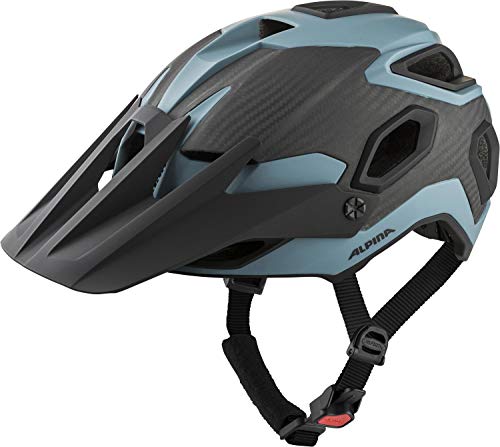 ALPINA ROOTAGE - Extrem Robuster, Carbonfaser-Verstärkter Enduro & Trail Fahrradhelm Mit Kühlenden Polstern Für Erwachsene, dirt-blue matt, 52-57 cm von ALPINA