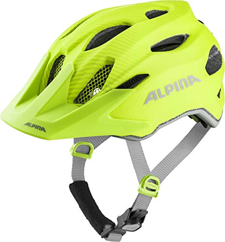 ALPINA CARAPAX JR. FLASH - Beleuchteter, Leichter und Sicherer LED Fahrradhelm Mit Fliegennetz Für Kinder, be visible matt, 51-56 cm von ALPINA