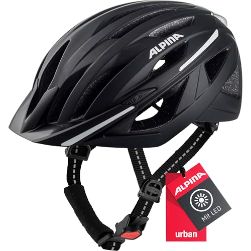 ALPINA HAGA - Stoßabsorbierender, Sicherer & Optimal Anpassbarer Urban Fahrradhelm Mit Integriertem LED-Licht Für Erwachsene, Black matt, M (51-56 cm) ALPINA HAGA - Stoßabsorbierender, Sicherer & Optimal Anpassbarer Urban Fahrradhelm Mit Integriertem LED-Licht Für Erwachsene, Black matt, M (51-56 cm) von ALPINA